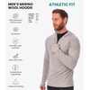 image:image100 Merino Wool Hoodie Men  Slim Fit Quarter Zip Thermal Base Layer Top  Lightweight Hoodie Breathable Naturally OdorResistant MoistureWicking Sweatshirt Ideal for Hiking Travel Camping190 Heather Grey