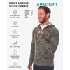 image:image100 Merino Wool Hoodie Men  Slim Fit Quarter Zip Thermal Base Layer Top  Lightweight Hoodie Breathable Naturally OdorResistant MoistureWicking Sweatshirt Ideal for Hiking Travel Camping190 Camo
