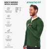 image:image100 Merino Wool Hoodie Men  Slim Fit Quarter Zip Thermal Base Layer Top  Lightweight Hoodie Breathable Naturally OdorResistant MoistureWicking Sweatshirt Ideal for Hiking Travel Camping190 Olive