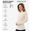 image:image100 Merino Wool Hoodie Women  Slim Fit Quarter Zip Thermal Base Layer  Lightweight Breathable Wool Hoodie Naturally OdorResistant MoistureWicking Sweatshirt Ideal for Hiking Travel Camping190 Off White