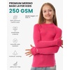 image:image100 Merino Wool Kids Long Sleeve Turtleneck Midweight Thermal Base Layer  Unisex Soft NonItchy 250 GSM KidsYouth Clothes School Undershirt Moisture Wicking 175um OdorResistant Boys amp Girls260 Pink