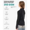 image:image100 Merino Wool Kids Long Sleeve Turtleneck Midweight Thermal Base Layer  Unisex Soft NonItchy 250 GSM KidsYouth Clothes School Undershirt Moisture Wicking 175um OdorResistant Boys amp Girls260 Charcoal Grey
