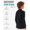image:image100 Merino Wool Kids Long Sleeve Turtleneck Midweight Thermal Base Layer  Unisex Soft NonItchy 250 GSM KidsYouth Clothes School Undershirt Moisture Wicking 175um OdorResistant Boys amp Girls260 Black