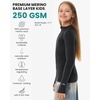 image:image100 Merino Wool Kids Quarter Zip  Midweight Thermal Base Layer 14 Zip  Unisex Soft NonItchy 250 GSM Kids Youth Clothes School Undershirt Moisture Wicking 175um OdorResistant Long Sleeve260 Charcoal Grey