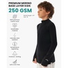 image:image100 Merino Wool Kids Quarter Zip  Midweight Thermal Base Layer 14 Zip  Unisex Soft NonItchy 250 GSM Kids Youth Clothes School Undershirt Moisture Wicking 175um OdorResistant Long Sleeve260 Black