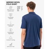 image:image100 Merino Wool Polo Shirt Men  Quarter Zip Long and Short Sleeve  Lightweight Breathable Merino Wool Casual Shirts Naturally AntiOdor MoistureWicking Ideal for Travel Everyday WearNavy