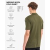 image:image100 Merino Wool Polo Shirt Men  Quarter Zip Long and Short Sleeve  Lightweight Breathable Merino Wool Casual Shirts Naturally AntiOdor MoistureWicking Ideal for Travel Everyday WearDark Olive