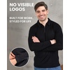 image:image100 Merino Wool Polo Shirt Men  Quarter Zip Long and Short Sleeve  Lightweight Breathable Merino Wool Casual Shirts Naturally AntiOdor MoistureWicking Ideal for Travel Everyday WearNavy Long