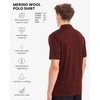 image:image100 Merino Wool Polo Shirt Men  Quarter Zip Long and Short Sleeve  Lightweight Breathable Merino Wool Casual Shirts Naturally AntiOdor MoistureWicking Ideal for Travel Everyday WearBordo