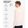 image:image100 Merino Wool Polo Shirt Men  Quarter Zip Long and Short Sleeve  Lightweight Breathable Merino Wool Casual Shirts Naturally AntiOdor MoistureWicking Ideal for Travel Everyday WearNatural White Long
