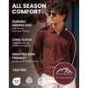 image:image100 Merino Wool Polo Shirt Men  Quarter Zip Long and Short Sleeve  Lightweight Breathable Merino Wool Casual Shirts Naturally AntiOdor MoistureWicking Ideal for Travel Everyday WearNavy Long