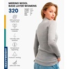 image:image100 Merino Wool Quarter Zip Sweater Women  Thermal Base Layer with Socks  Lightweight Midweight Heavyweight Shirt Breathable Base Layer OdorResistant Half Zip Shirt Ideal for Hiking Skiing320 Heather Grey