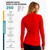 image:image100 Merino Wool Quarter Zip Sweater Women  Thermal Base Layer with Socks  Lightweight Midweight Heavyweight Shirt Breathable Base Layer OdorResistant Half Zip Shirt Ideal for Hiking Skiing250 Cherry Red