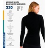 image:image100 Merino Wool Quarter Zip Sweater Women  Thermal Base Layer with Socks  Lightweight Midweight Heavyweight Shirt Breathable Base Layer OdorResistant Half Zip Shirt Ideal for Hiking Skiing 320 Black