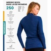 image:image100 Merino Wool Quarter Zip Sweater Women  Thermal Base Layer with Socks  Lightweight Midweight Heavyweight Shirt Breathable Base Layer OdorResistant Half Zip Shirt Ideal for Hiking Skiing250 Windsor Blue