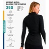 image:image100 Merino Wool Quarter Zip Sweater Women  Thermal Base Layer with Socks  Lightweight Midweight Heavyweight Shirt Breathable Base Layer OdorResistant Half Zip Shirt Ideal for Hiking Skiing 250 Charcoal Grey