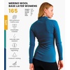 image:image100 Merino Wool Quarter Zip Sweater Women  Thermal Base Layer with Socks  Lightweight Midweight Heavyweight Shirt Breathable Base Layer OdorResistant Half Zip Shirt Ideal for Hiking Skiing165 Denim Blue
