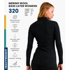image:image100 Merino Wool Quarter Zip Sweater Women  Thermal Base Layer with Socks  Lightweight Midweight Heavyweight Shirt Breathable Base Layer OdorResistant Half Zip Shirt Ideal for Hiking Skiing 320 Charcoal Grey