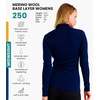 image:image100 Merino Wool Quarter Zip Sweater Women  Thermal Base Layer with Socks  Lightweight Midweight Heavyweight Shirt Breathable Base Layer OdorResistant Half Zip Shirt Ideal for Hiking Skiing250 Navy