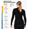 image:image100 Merino Wool Quarter Zip Sweater Women  Thermal Base Layer with Socks  Lightweight Midweight Heavyweight Shirt Breathable Base Layer OdorResistant Half Zip Shirt Ideal for Hiking Skiing165 Black