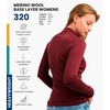 image:image100 Merino Wool Quarter Zip Sweater Women  Thermal Base Layer with Socks  Lightweight Midweight Heavyweight Shirt Breathable Base Layer OdorResistant Half Zip Shirt Ideal for Hiking Skiing320 Burgundy