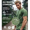 image:image100 Merino Wool Shirt Men  Short Sleeve Top Sport Thermal Base Layer  Lightweight Breathable Merino Wool Undershirt Naturally OdorResistant MoistureWicking Ideal for Hiking Sport TravelSapphire Blue