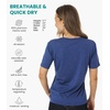 image:image100 Merino Wool Shirt Women  Short Sleeve Tee Base Layer Top Undershirt  Lightweight Breathable Merino Wool TShirt Naturally OdorResistant Soft MoistureWicking Hiking OutdoorChicago Blues Scoop