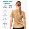 image:image100 Merino Wool Shirt Women  Short Sleeve Tee Base Layer Top Undershirt  Lightweight Breathable Merino Wool TShirt Naturally OdorResistant Soft MoistureWicking Hiking OutdoorTan
