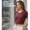 image:image100 Merino Wool Shirt Women  Short Sleeve Tee Base Layer Top Undershirt  Lightweight Breathable Merino Wool TShirt Naturally OdorResistant Soft MoistureWicking Hiking OutdoorBurgundy Wine Scoop