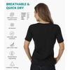 image:image100 Merino Wool Shirt Women  Short Sleeve Tee Base Layer Top Undershirt  Lightweight Breathable Merino Wool TShirt Naturally OdorResistant Soft MoistureWicking Hiking OutdoorEbony Gray Scoop