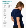 image:image100 Merino Wool Shirt Women  Short Sleeve Tee Base Layer Top Undershirt  Lightweight Breathable Merino Wool TShirt Naturally OdorResistant Soft MoistureWicking Hiking OutdoorDeep Navy