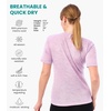 image:image100 Merino Wool Shirt Women  Short Sleeve Tee Base Layer Top Undershirt  Lightweight Breathable Merino Wool TShirt Naturally OdorResistant Soft MoistureWicking Hiking OutdoorHeather Lilac