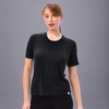 image:image100 Merino Wool Shirt Women  Short Sleeve Tee Base Layer Top Undershirt  Lightweight Breathable Merino Wool TShirt Naturally OdorResistant Soft MoistureWicking Hiking OutdoorEbony Gray