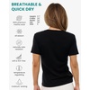 image:image100 Merino Wool Shirt Women  Short Sleeve Tee Base Layer Top Undershirt  Lightweight Breathable Merino Wool TShirt Naturally OdorResistant Soft MoistureWicking Hiking OutdoorBlack Scoop