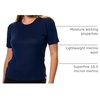 image:image100 Merino Wool Shirt Women  Short Sleeve Tee Base Layer Top Undershirt  Lightweight Breathable Merino Wool TShirt Naturally OdorResistant Soft MoistureWicking Hiking OutdoorDeep Navy