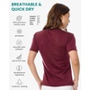 image:image100 Merino Wool Shirt Women  Short Sleeve Tee Base Layer Top Undershirt  Lightweight Breathable Merino Wool TShirt Naturally OdorResistant Soft MoistureWicking Hiking OutdoorBurgundy Wine