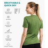 image:image100 Merino Wool Shirt Women  Short Sleeve Tee Base Layer Top Undershirt  Lightweight Breathable Merino Wool TShirt Naturally OdorResistant Soft MoistureWicking Hiking OutdoorOlive Green