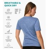 image:image100 Merino Wool Shirt Women  Short Sleeve Tee Base Layer Top Undershirt  Lightweight Breathable Merino Wool TShirt Naturally OdorResistant Soft MoistureWicking Hiking OutdoorDark Blue