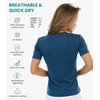 image:image100 Merino Wool Shirt Women  Short Sleeve Tee Base Layer Top Undershirt  Lightweight Breathable Merino Wool TShirt Naturally OdorResistant Soft MoistureWicking Hiking OutdoorDenim