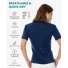 image:image100 Merino Wool Shirt Women  Short Sleeve Tee Base Layer Top Undershirt  Lightweight Breathable Merino Wool TShirt Naturally OdorResistant Soft MoistureWicking Hiking OutdoorNavy Blue Scoop