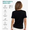 image:image100 Merino Wool Shirt Women  Short Sleeve Tee Base Layer Top Undershirt  Lightweight Breathable Merino Wool TShirt Naturally OdorResistant Soft MoistureWicking Hiking OutdoorBlack V