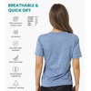 image:image100 Merino Wool Shirt Women  Short Sleeve Tee Base Layer Top Undershirt  Lightweight Breathable Merino Wool TShirt Naturally OdorResistant Soft MoistureWicking Hiking OutdoorDark Blue Scoop