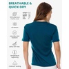 image:image100 Merino Wool Shirt Women  Short Sleeve Tee Base Layer Top Undershirt  Lightweight Breathable Merino Wool TShirt Naturally OdorResistant Soft MoistureWicking Hiking OutdoorDark Teal V