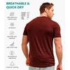 image:image100 Merino Wool TShirt Men  Base Layer Top Undershirt with Hiking Socks  Lightweight Breathable Merino Wool Thermal Shirt Naturally OdorResistant MoistureWicking Ideal for Hiking TravelBordo Wine