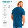 image:image100 Merino Wool TShirt Men  Short Sleeve Undershirt Base Layer Top  Lightweight Breathable Merino Wool Tees Naturally OdorResistant Soft Hiking Shirt Sport Travel Running Gym WorkDenim Blue