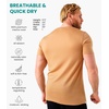 image:image100 Merino Wool TShirt Men  Short Sleeve Undershirt Base Layer Top  Lightweight Breathable Merino Wool Tees Naturally OdorResistant Soft Hiking Shirt Sport Travel Running Gym WorkCamel