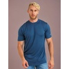 image:image100 Merino Wool TShirt Men  Short Sleeve Undershirt Base Layer Top  Lightweight Breathable Merino Wool Tees Naturally OdorResistant Soft Hiking Shirt Sport Travel Running Gym WorkDenim Blue