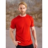 image:image100 Merino Wool TShirt Men  Short Sleeve Undershirt Base Layer Top  Lightweight Breathable Merino Wool Tees Naturally OdorResistant Soft Hiking Shirt Sport Travel Running Gym WorkChili Red