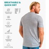 image:image100 Merino Wool TShirt Men  Short Sleeve Undershirt Base Layer Top  Lightweight Breathable Merino Wool Tees Naturally OdorResistant Soft Hiking Shirt Sport Travel Running Gym WorkHeathered Grey