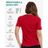 image:image100 Merino Wool TShirt Women  Short Sleeve Tee with Hiking Socks  Lightweight Breathable Merino Wool Active Base Layer Naturally OdorResistant MoistureWicking Ideal for Hiking TravelCherry Red